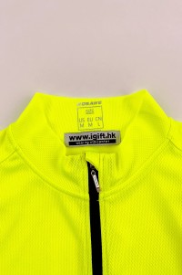 Manufacture Long Sleeve Stretch Breathable Fluorescent Yellow Cycling Shirt Design Moisture Wicking Reflective Design Hem Non-Slip Cycling Shirt Supplier SKCSCP022 detail view-2